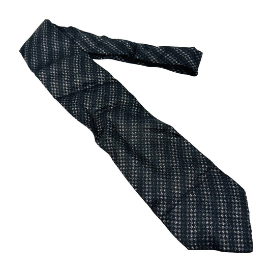 Valentino Black 'Grey Micro Pattern' Silk Tie (Size Regular)