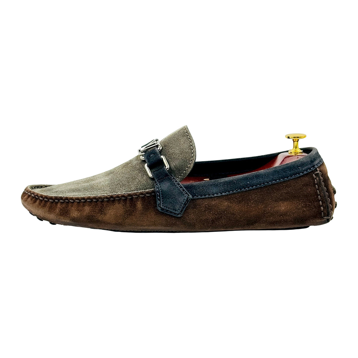 Louis Vuitton Hockenheim Suede Tri Color Loafers (Size 46)