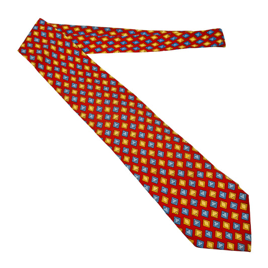 Gucci Red 'Playing Card Suit Pattern' Silk Tie (Size Regular)