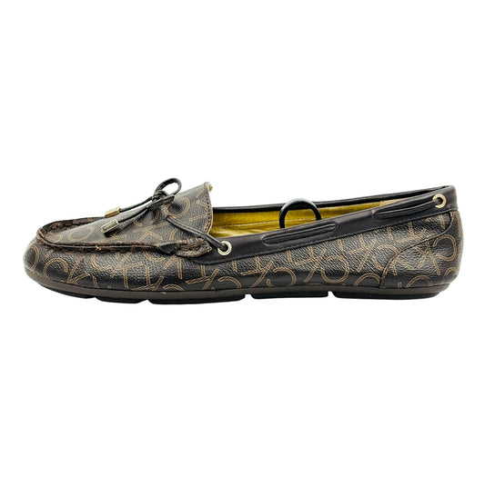 Calvin Klein Linca Monogram Leather Loafers (Size 40)