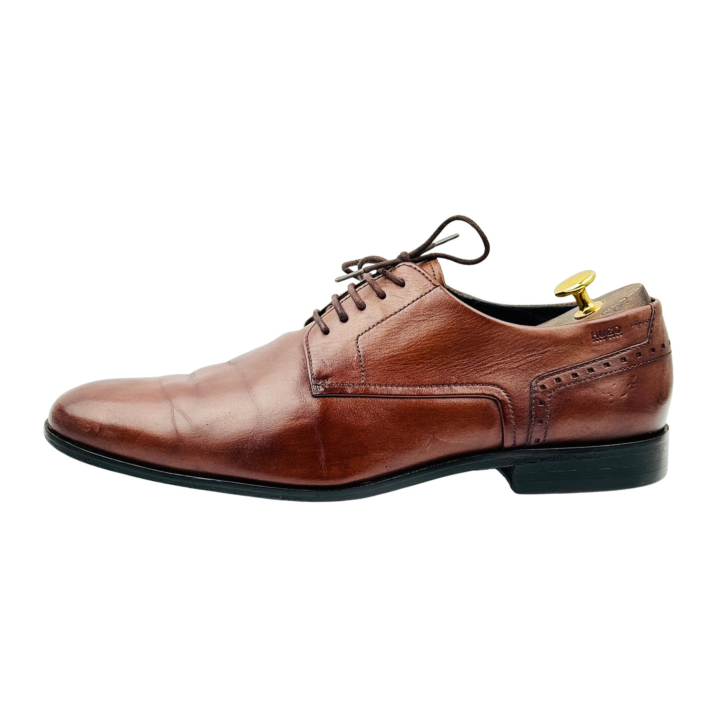 Hugo Boss Men's Brown Leather Derby Shoes (Size 44)