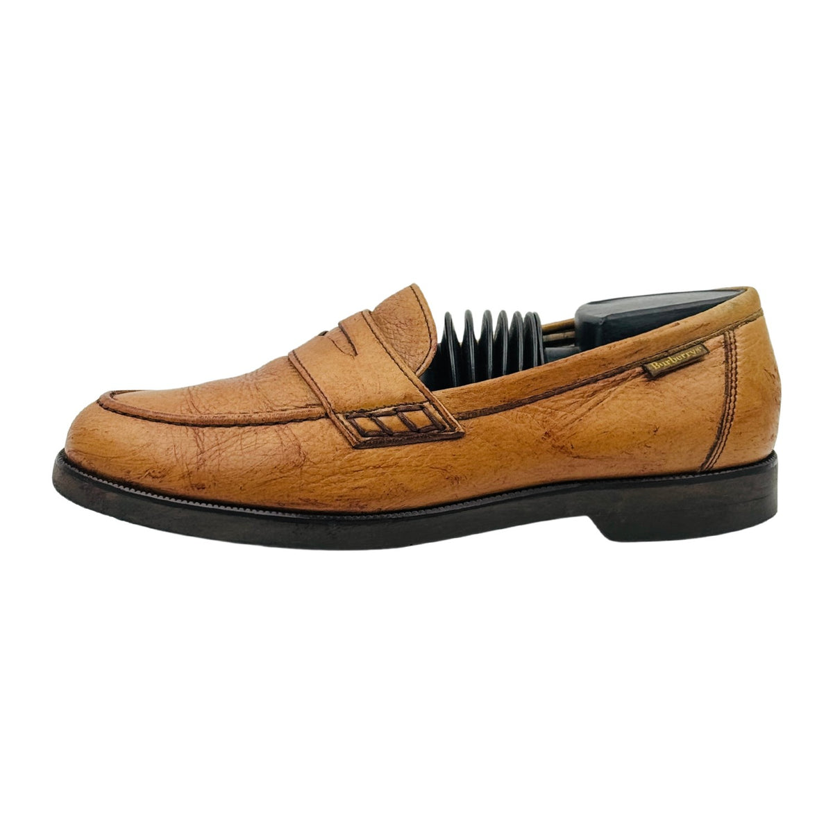 Burberry Cognac Brown Leather Penny Loafers (Size 40/40.5)