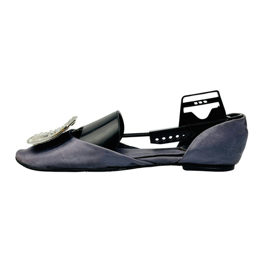 Roger Vivier Grey Slingback Flats (Size 38.5)