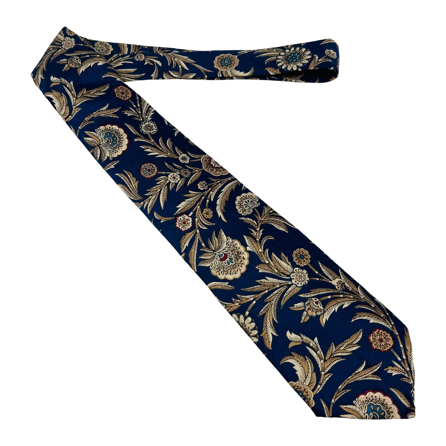 Christian Dior Navy 'Floral Pattern' Tie (Size Regular)