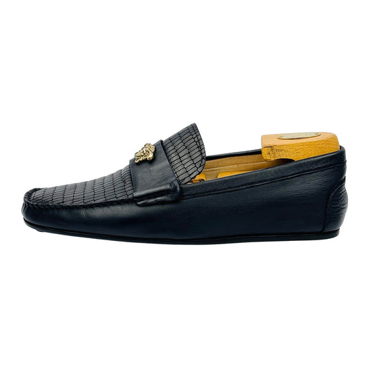 Versace Medusa Medallion Mock Croc Loafers (Size 42.5)