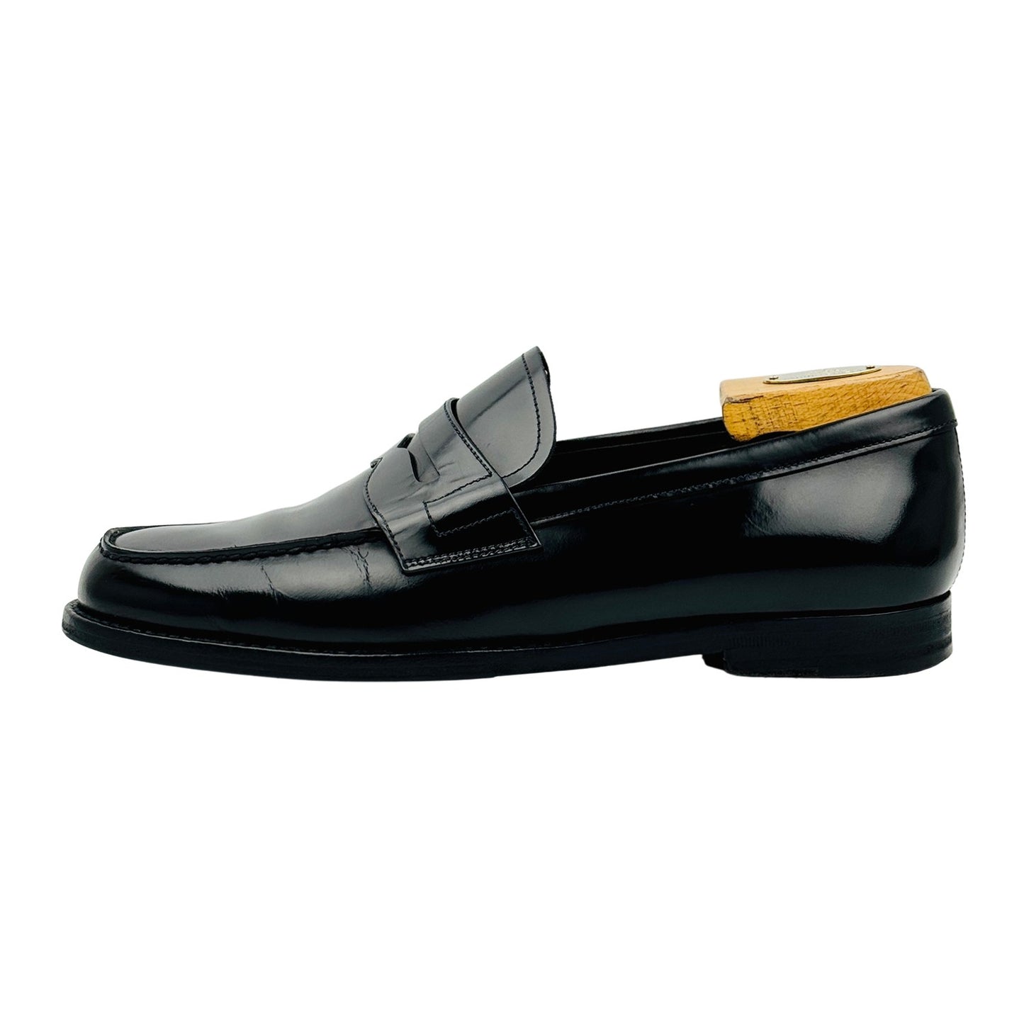 Prada Men's Black Leather Penny Loafers (Size 42.5)