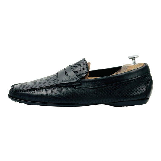 Corneliani ID Men's Black Penny Loafers (Size 44)
