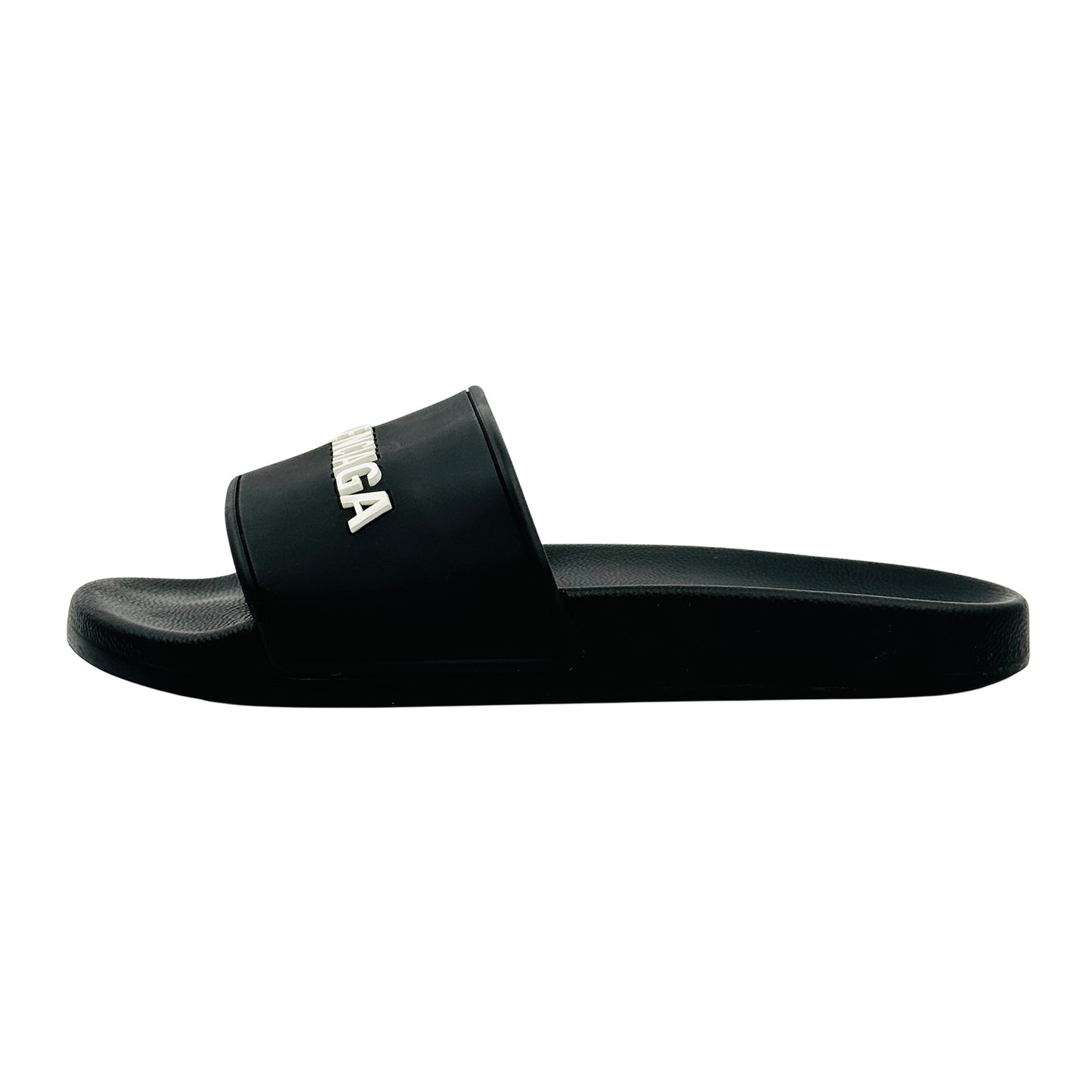 Balenciaga Men's Pool Black Rubber Slides (Size 41.5/42)