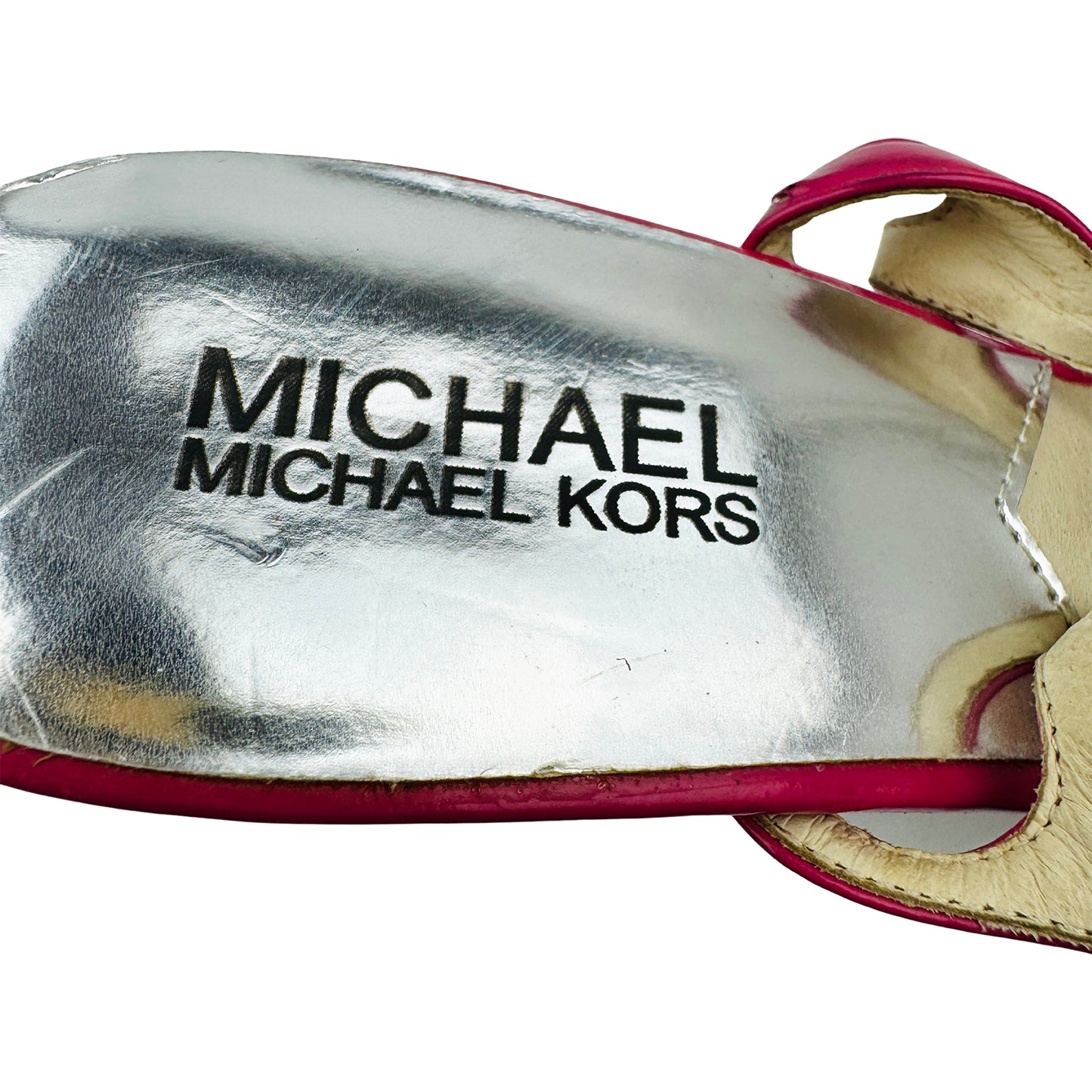 Michael Kors Women's Pink Leather Slingback Heels (Size 37.5)