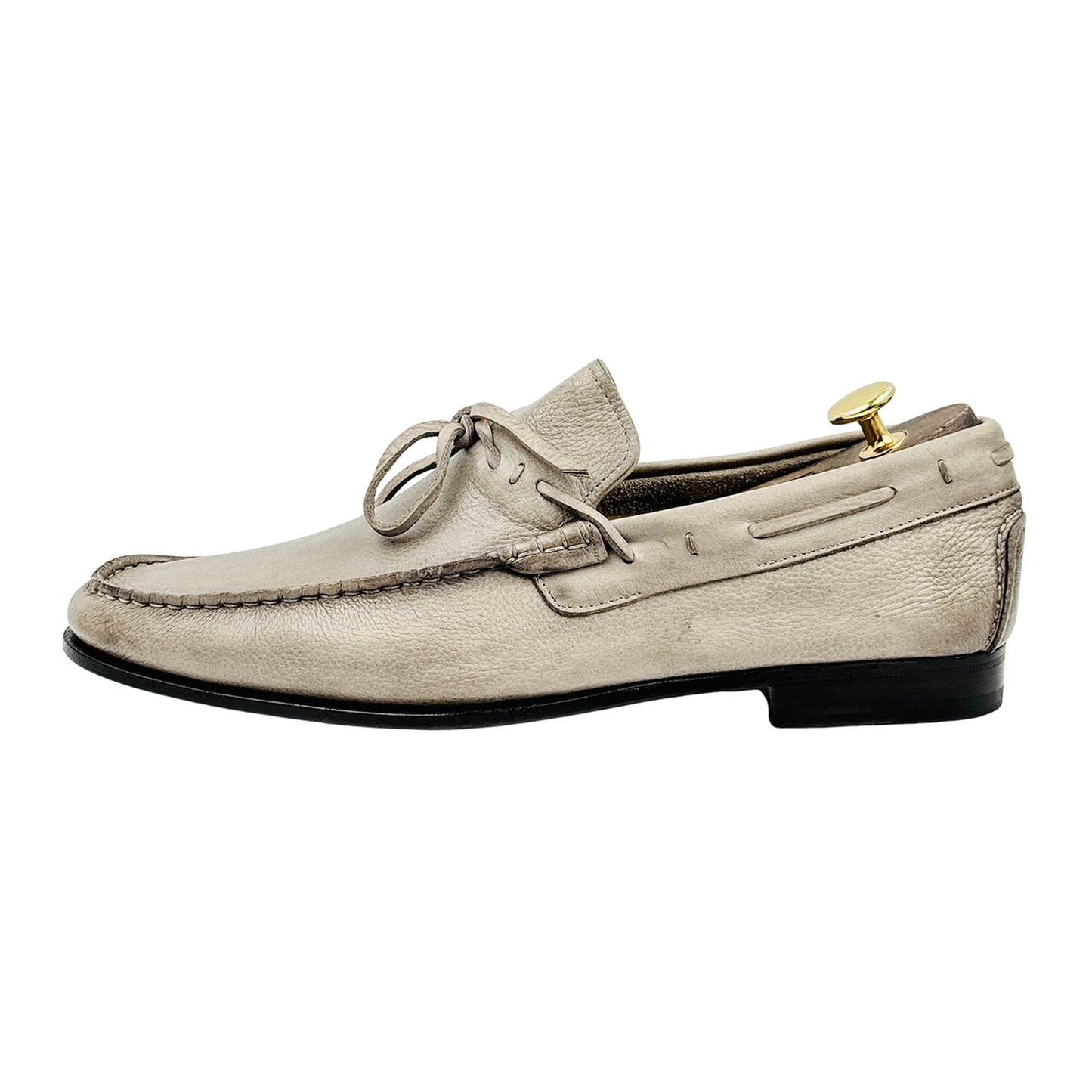 Santoni Men's Beige Leather Loafers (Size 42)