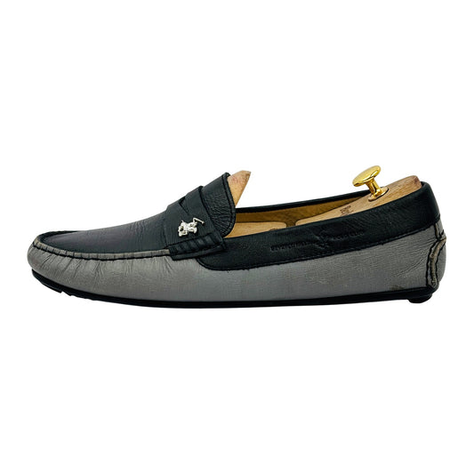 Berverly Hills Polo Club Grey Black Leather Loafers (Size 43)