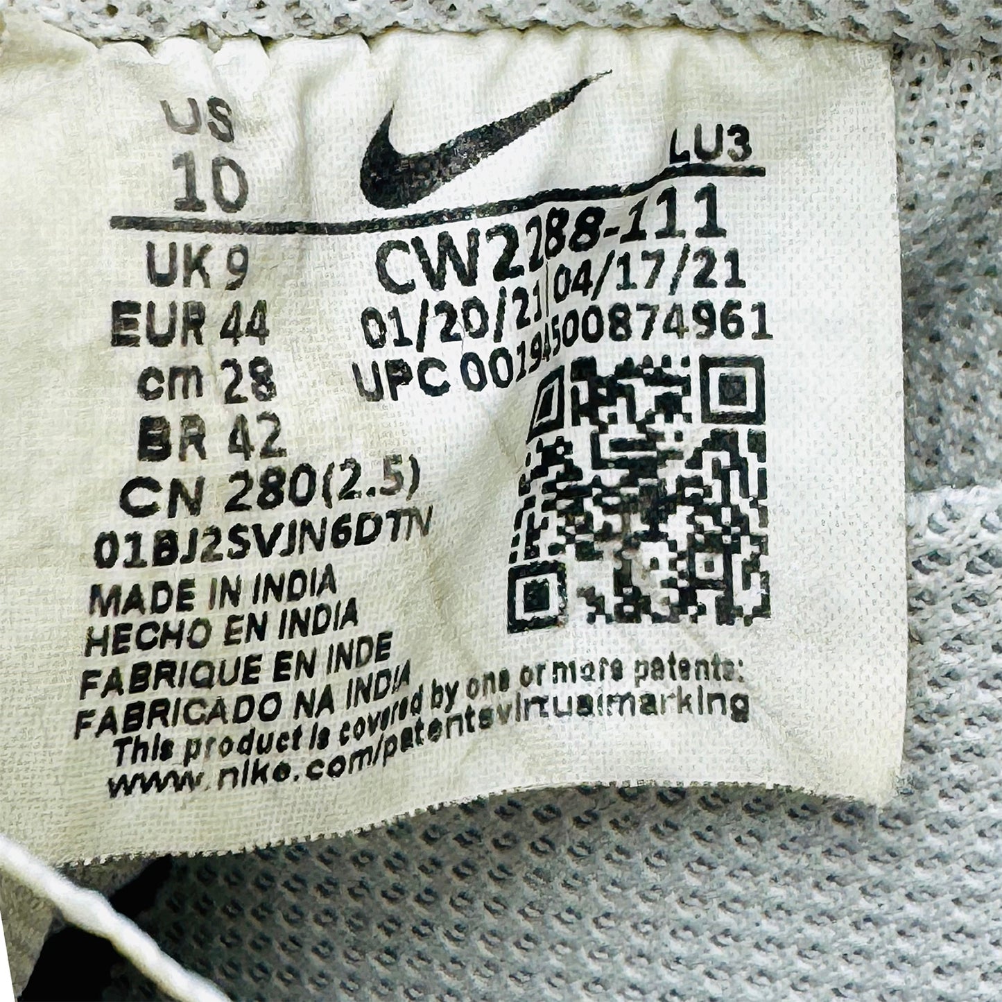 Nike Air Force 1 '07 White Sneakers (Size 44) - CW2288-111