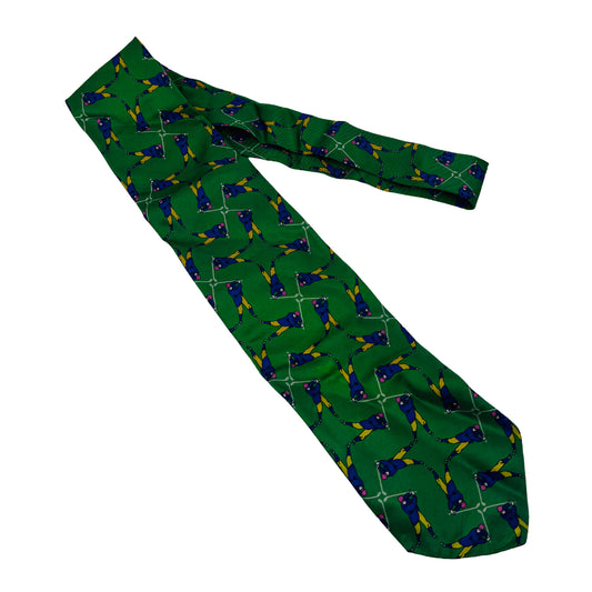 Burberry Green Silk Tie (Size Regular)