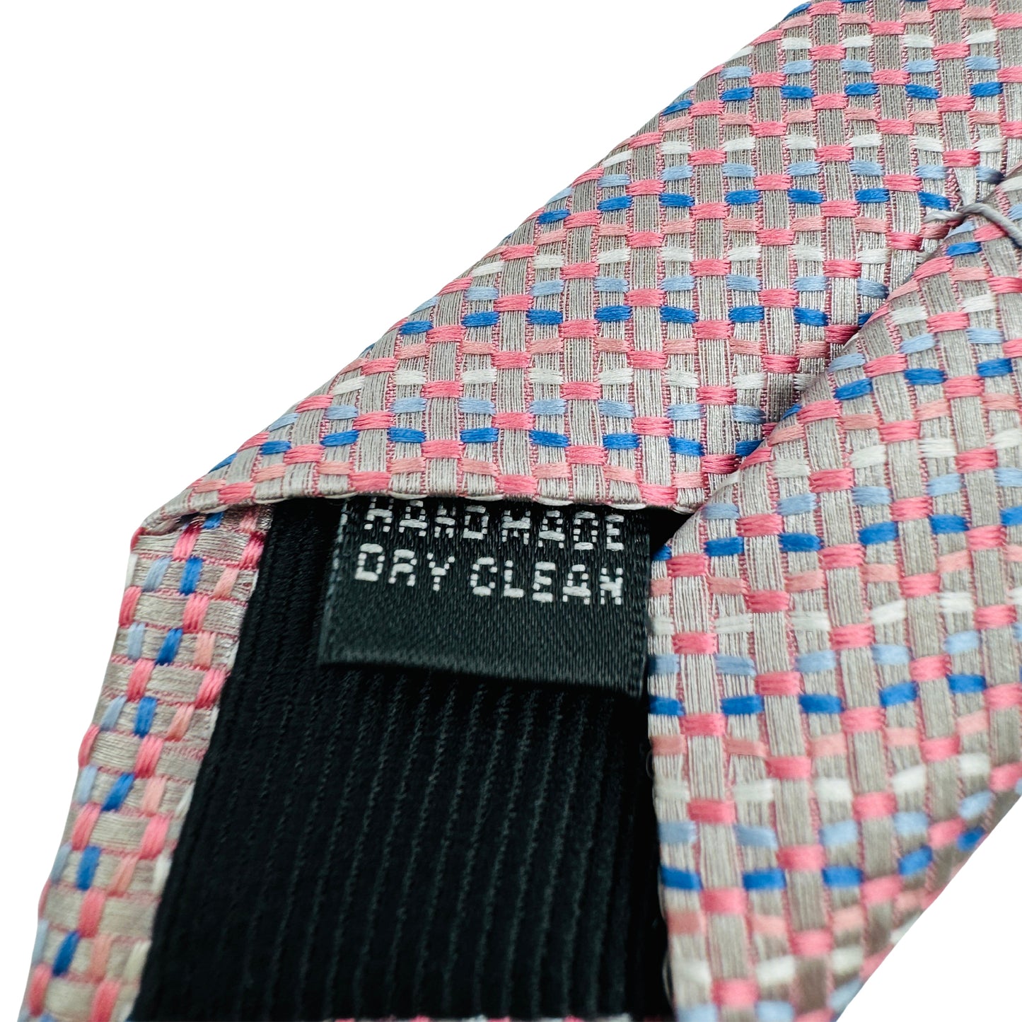 Christian Dior Pink 'Woven Pattern' Tie (Size Regular)