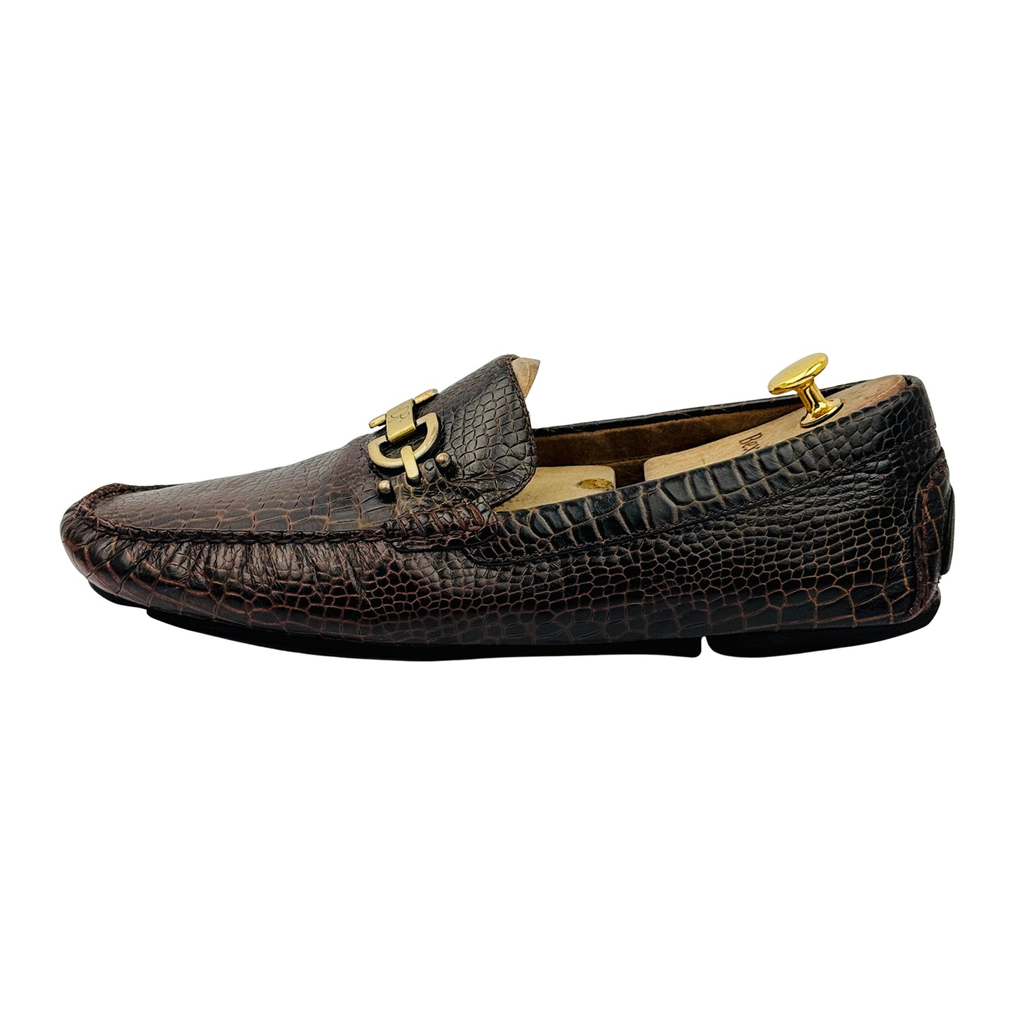 Donald J Pliner Croc-Embossed Espresso Loafers (Size 43.5/44)
