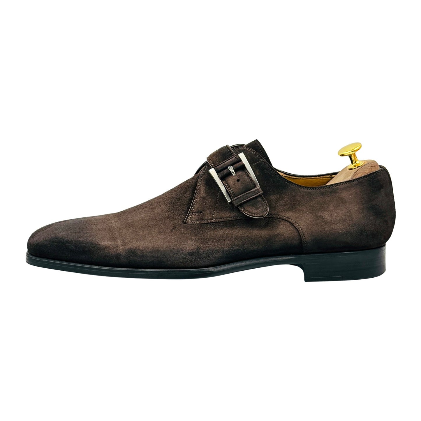 Magnanni Men's Suede Monk Strap Shoes (Size 44/44.5)