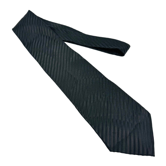 Ermenegildo Zegna Black 'Tonal Diagonal Stripe Texture' Tie (Size Regular)
