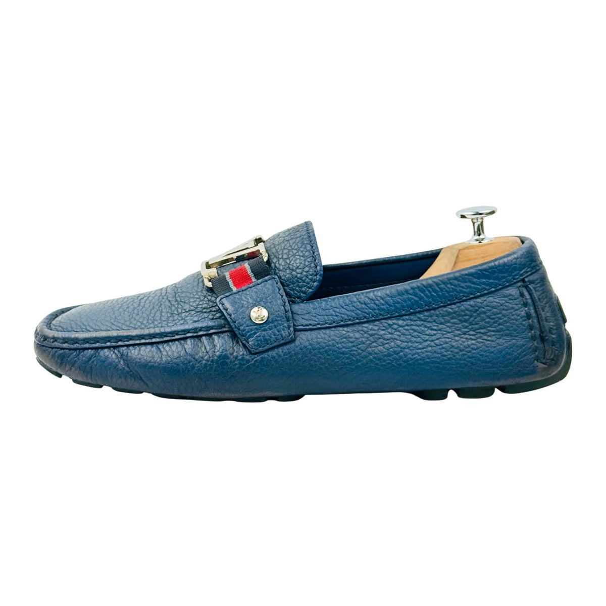 Louis Vuitton Monte Carlo Blue Leather Loafers (Size 42)