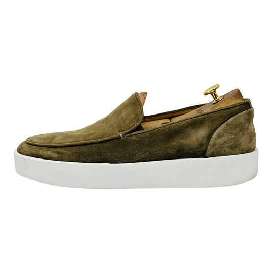 Fabiano Ricci Men's Olive Suede Slipon Loafer (Size 43)
