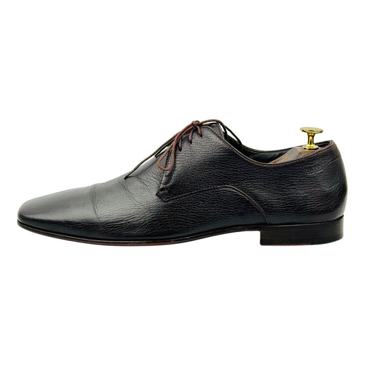 Hugo Boss Men's Dark Brown Leather Derby Shoes (Size 43)