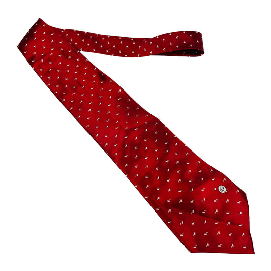Versace Red 'Geometric Motifs' Silk Tie (Size Regular)