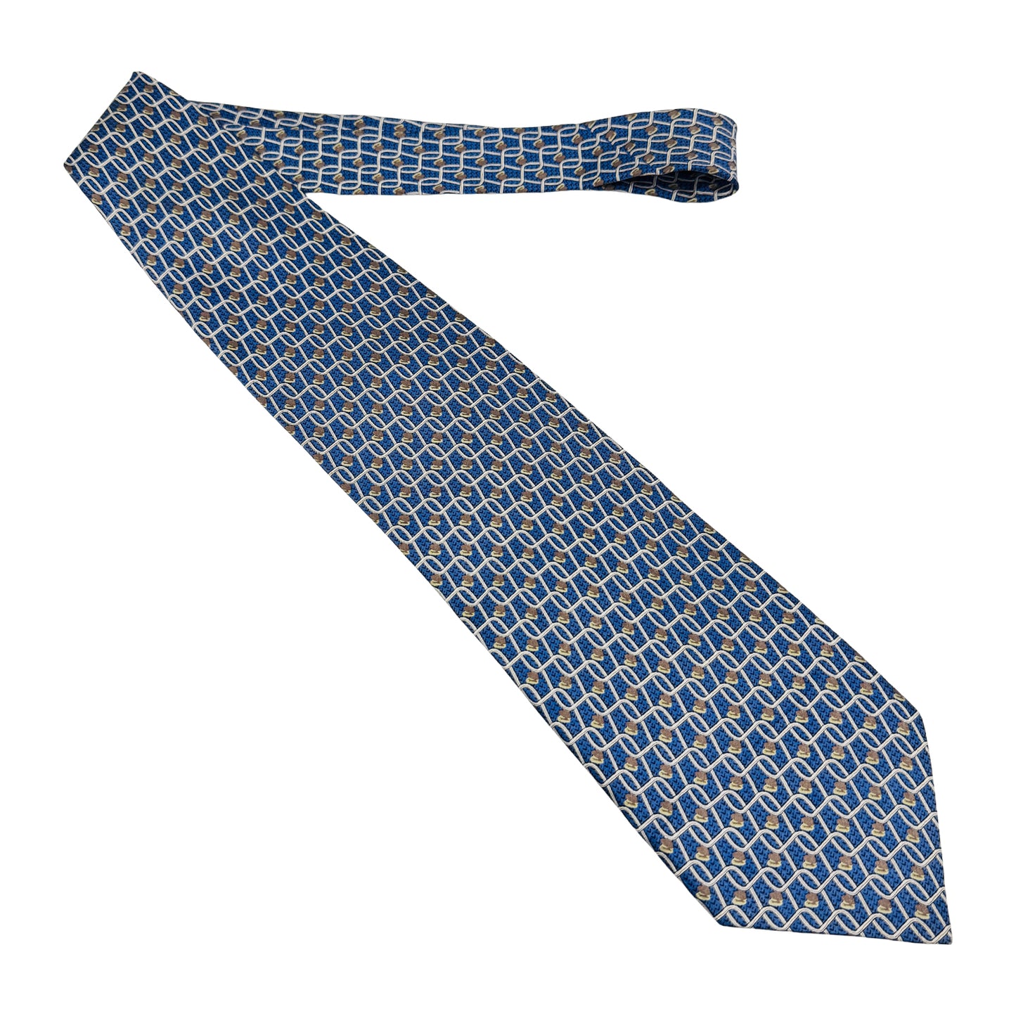 Gucci Blue 'String Pattern' Tie (Size Regular)