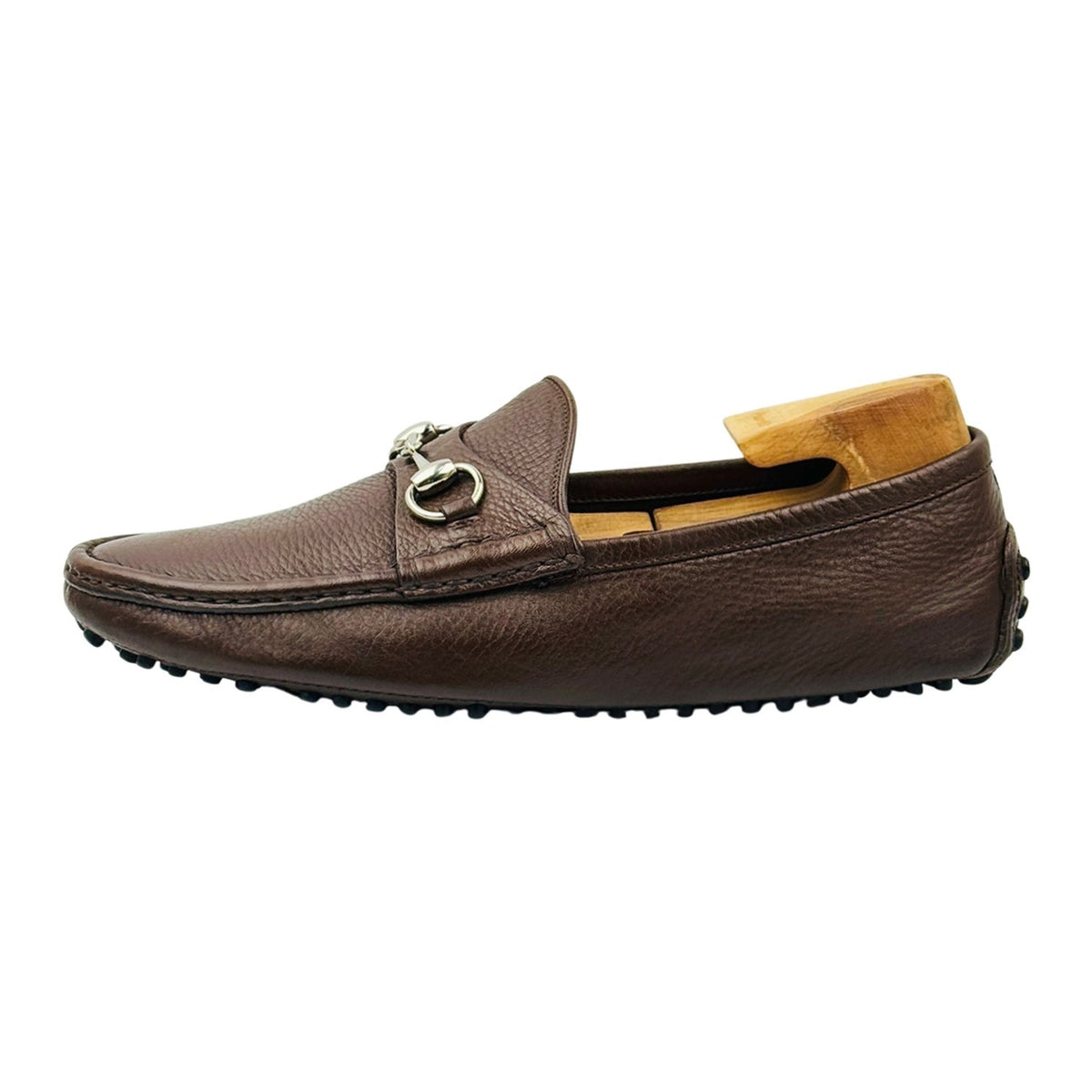 Gucci Dark Brown Leather Horsebit Loafers (Size 42)
