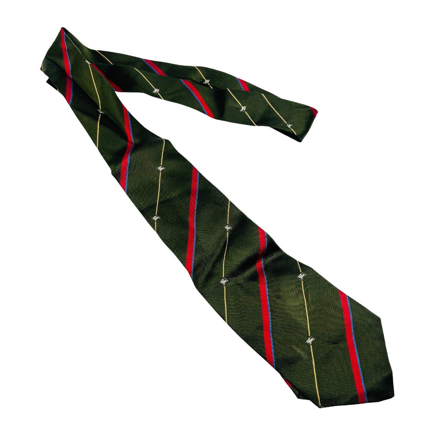 Burberry Dark Green 'Diagonal Stripes' Silk Tie (Size Slim Fit)