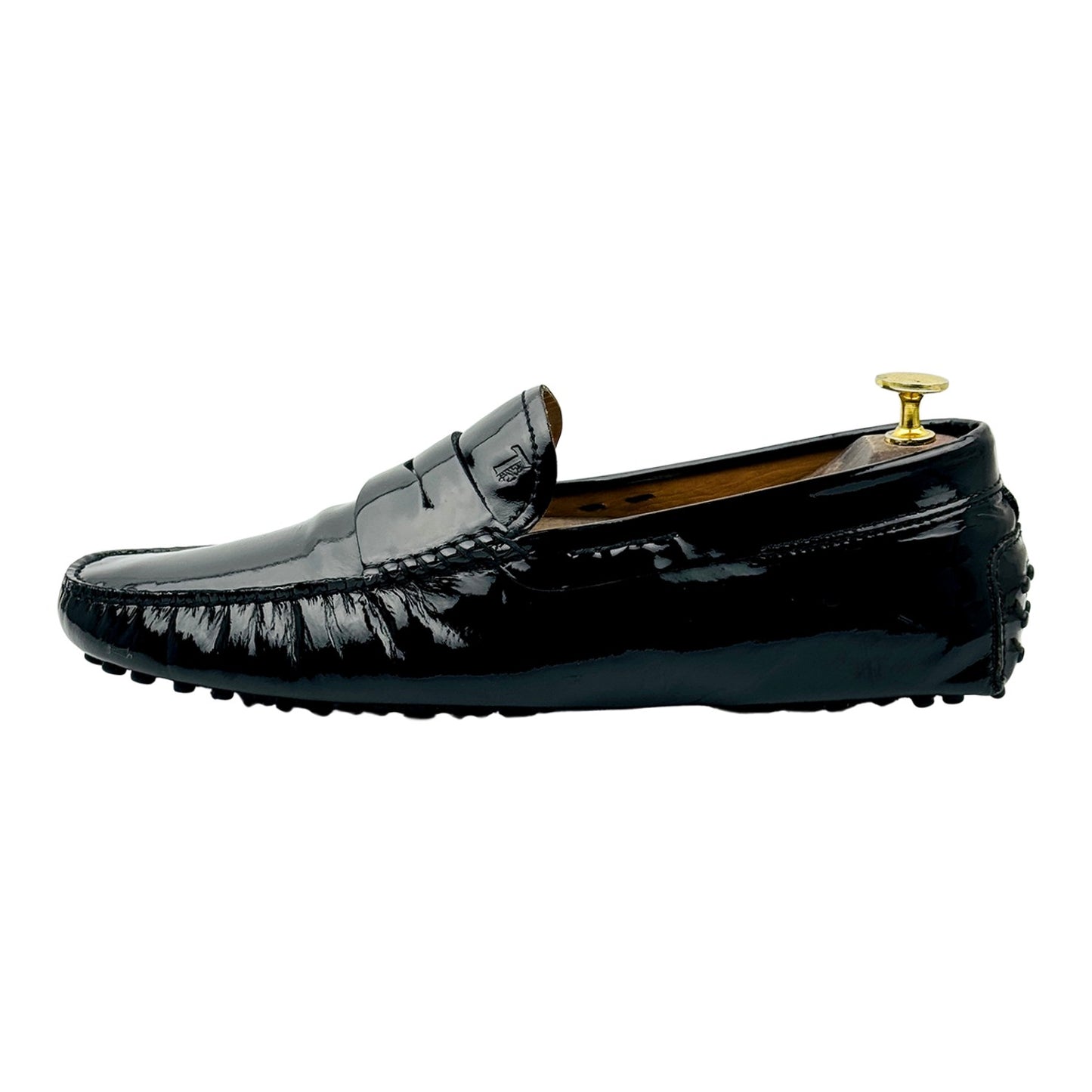 Tod's Gommino Black Patent Leather Driving Loafers (Size 43)