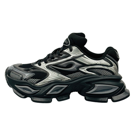 Bamleian Men's 'Black Silver' Sneakers (Size 42)