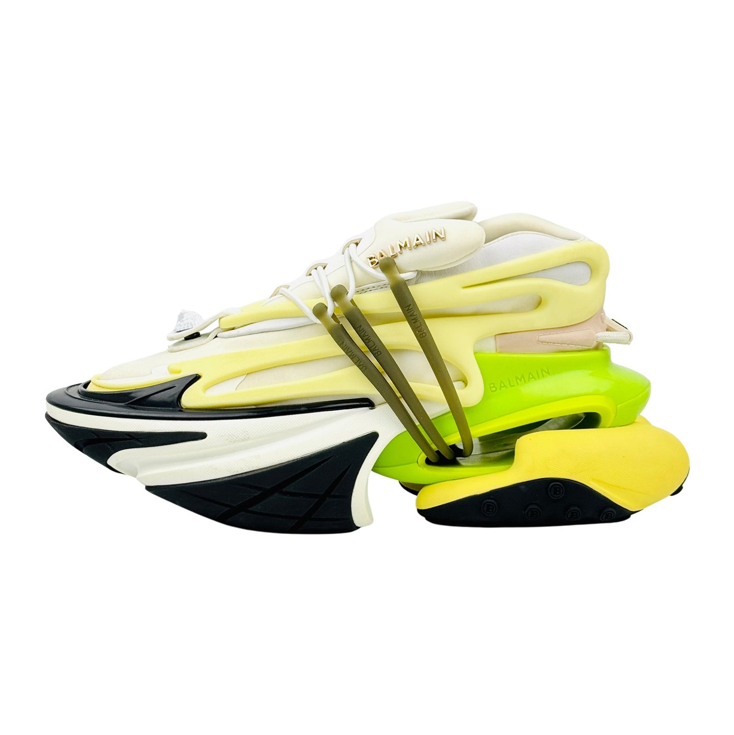 Balmain Unicorn 'White Neon Green' Shoes (Size 38)