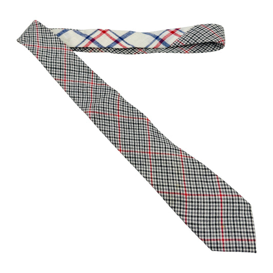 Tommy Hilfiger White 'Check Pattern' Tie (Size Slim Fit)