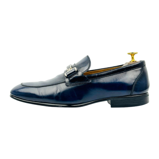 Bally Men's Navy Blue Polished Leather Loafers (Size 42.5)