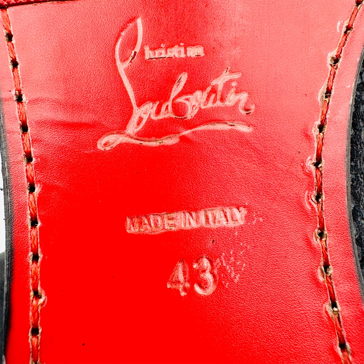 Christian Louboutin Men's Black Textured Leather Loafers (Size 43)