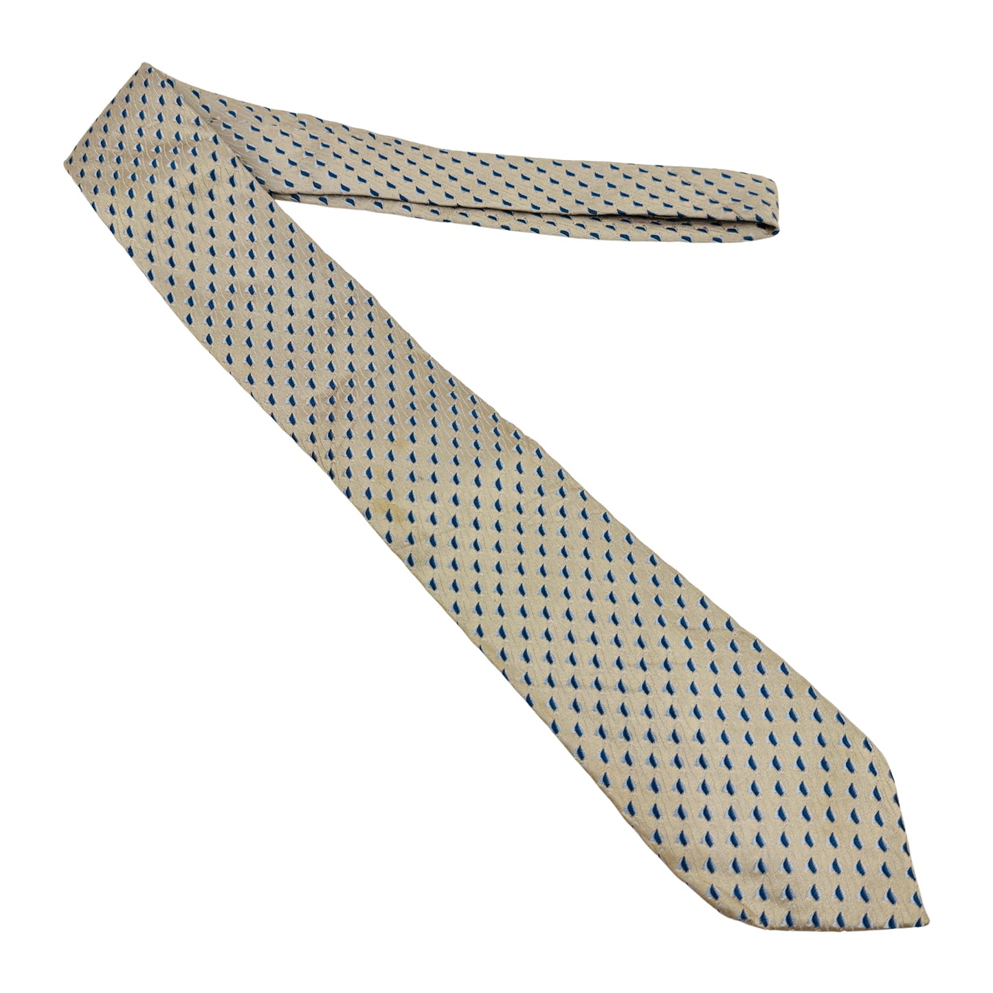 Boggi Milano Cream 'Geometric Pattern' Tie (Size Regular)