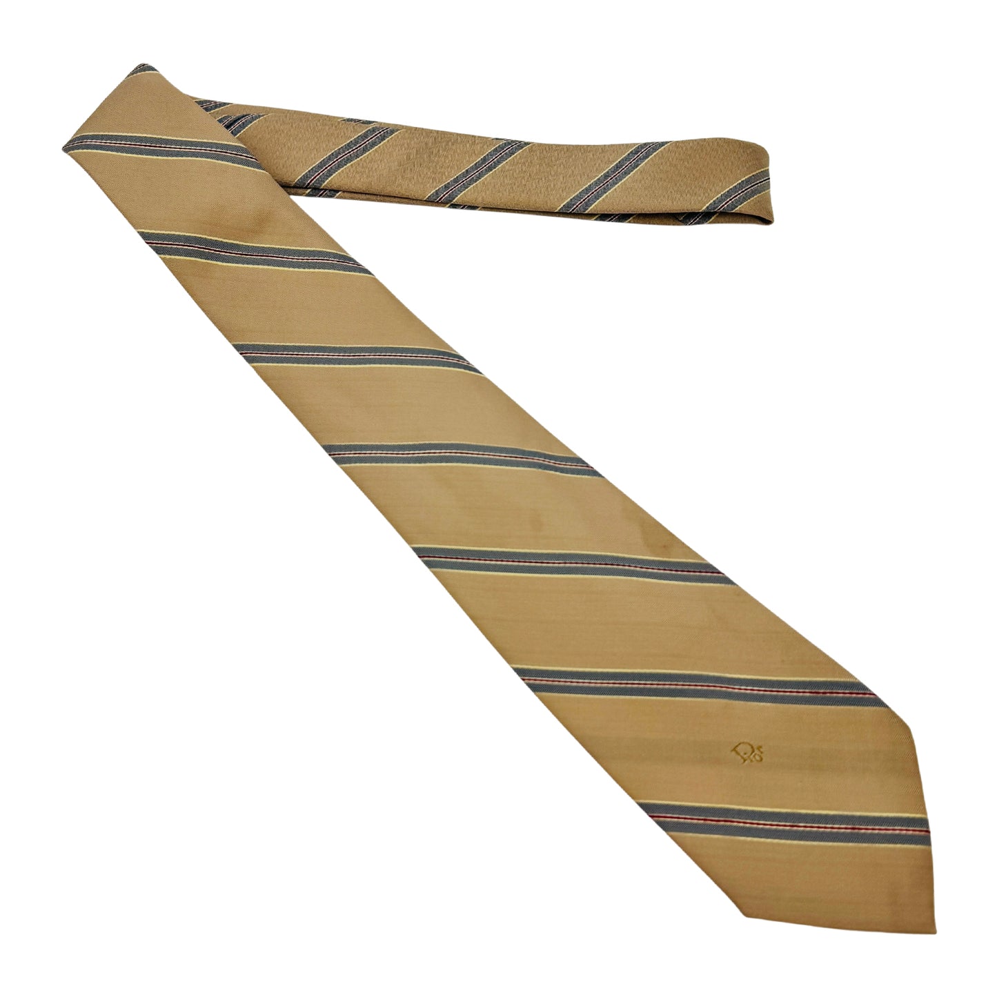 Christian Dior Beige 'Diagonal Stripes' Tie (Size Regular)