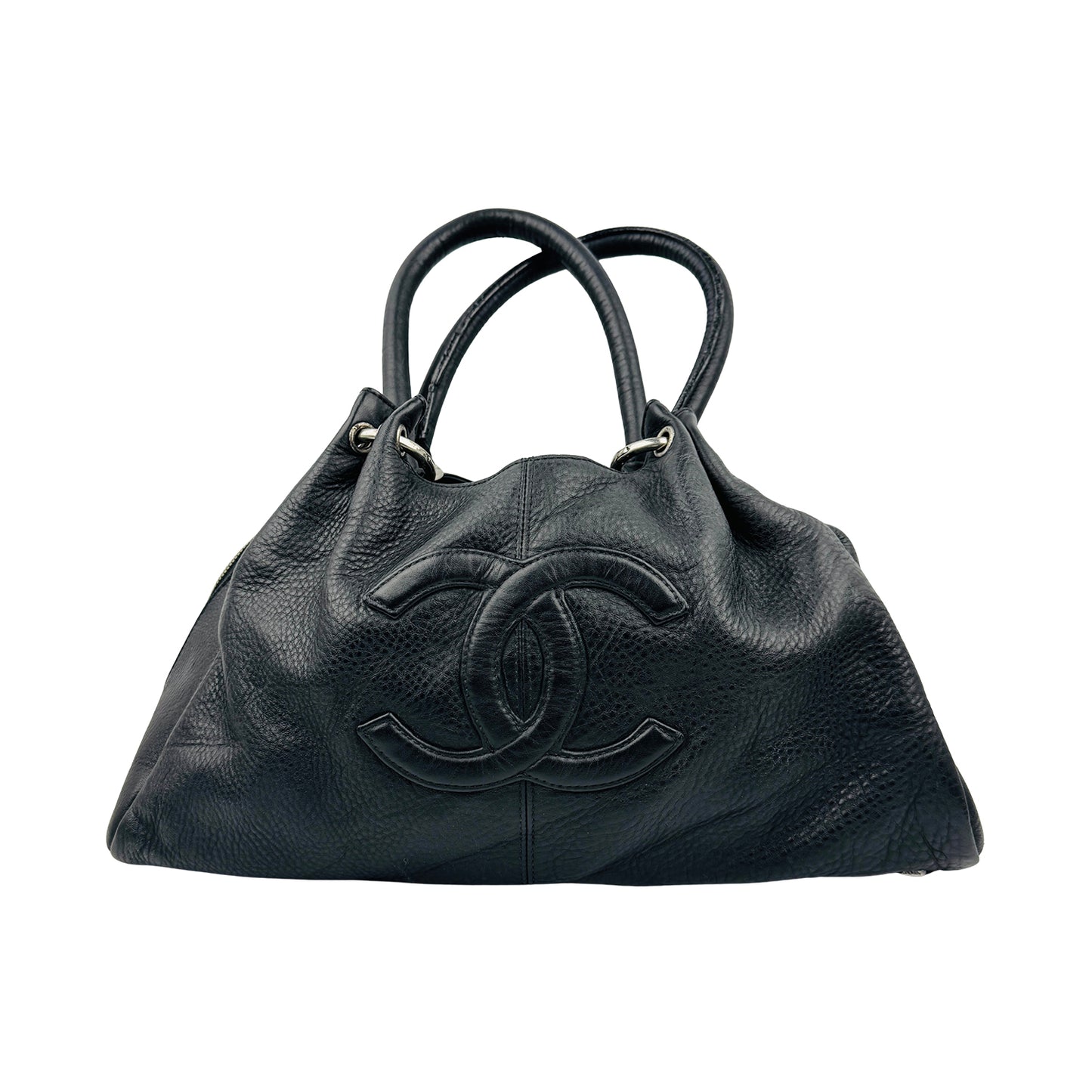 Chanel CC Cup Black Cavier Leather Tote Bag