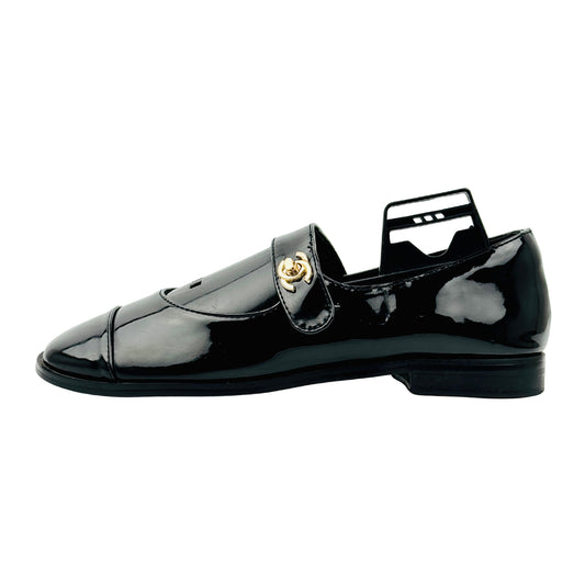 Chanel Mary Jane Black Ballet Flats (Size 35)