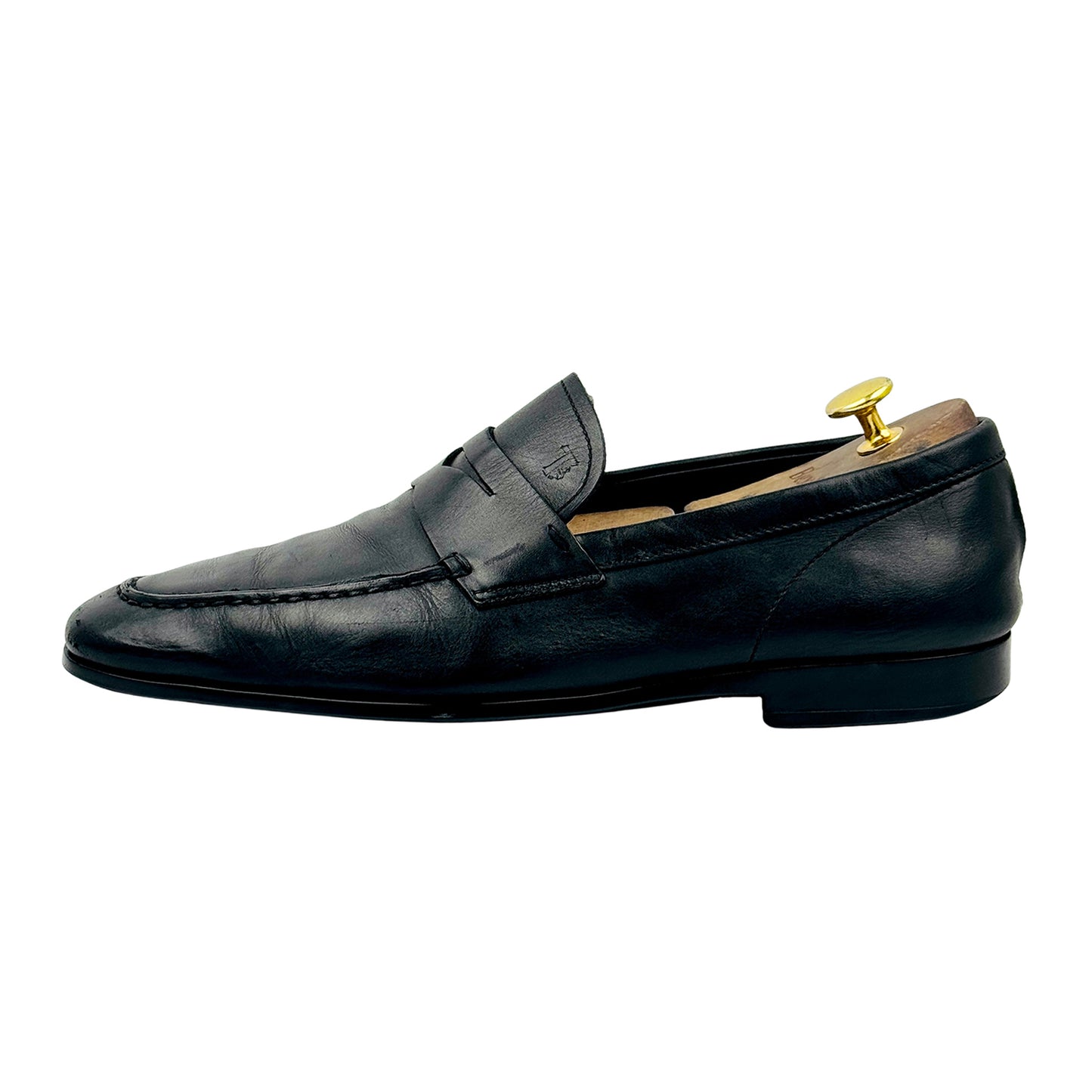 Tod's Black Leather Penny Loafers (Size 42)