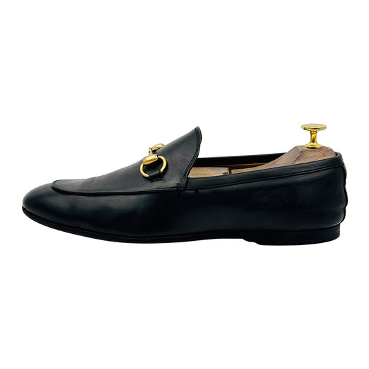 Gucci Jordaan Horsebit Black Leather Loafers (Size 40/40.5)