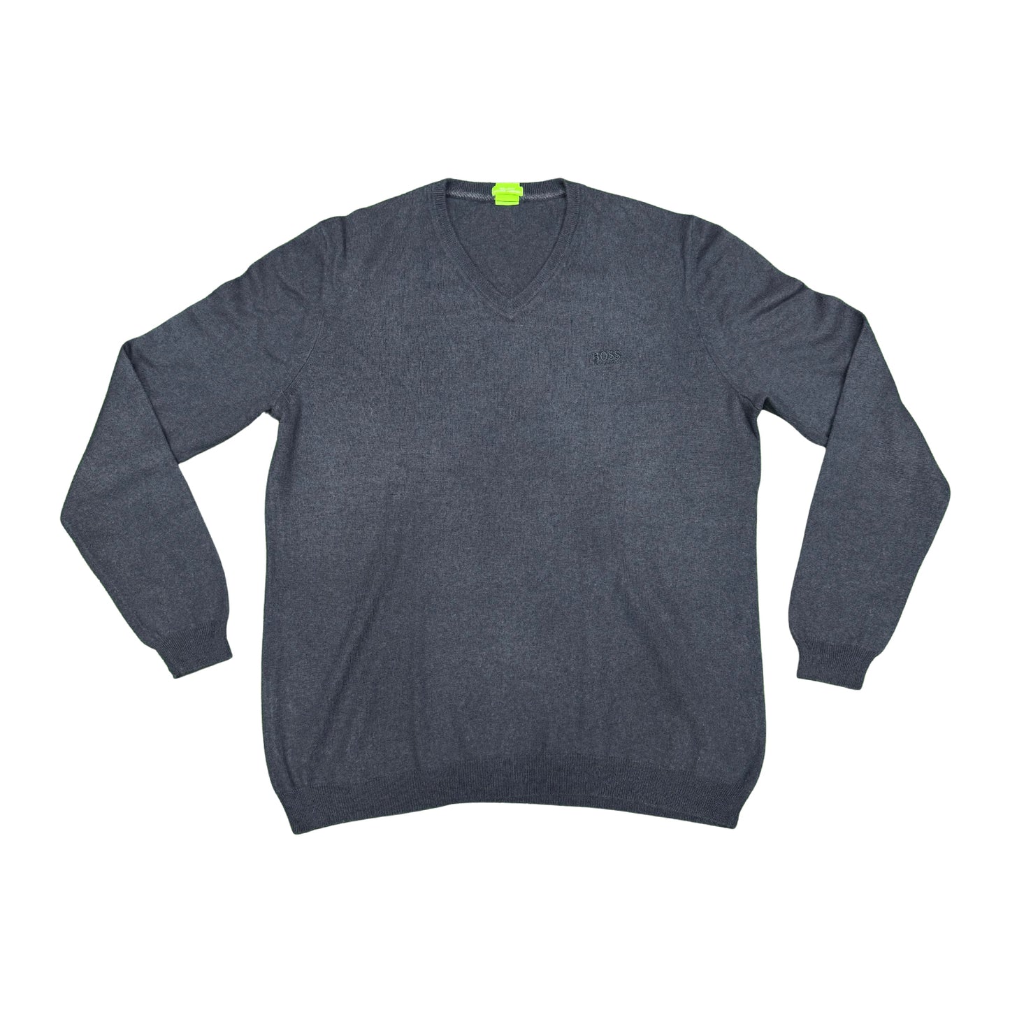 Hugo Boss Men's Dark Grey V-Neck Sweater (Size Large)