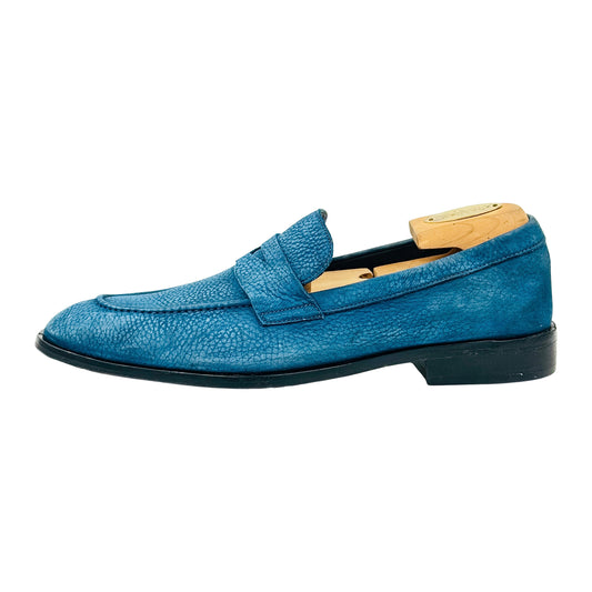 Geox Men's Teal Blue Leather Penny Loafers (Size 42)
