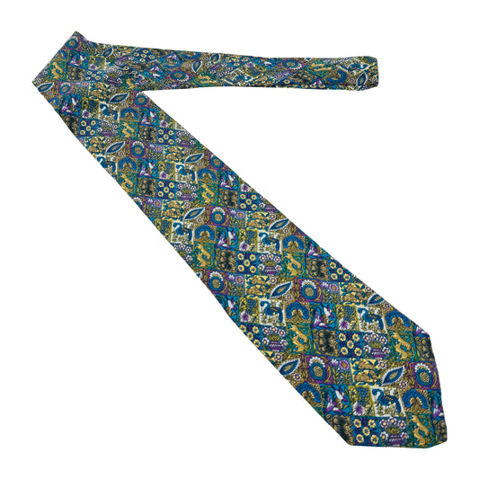 Christian Dior Multicolor 'Animal Motifs' Tie (Size Regular)