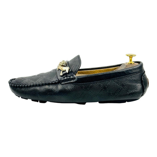 Versace Medusa Embellished Black Loafers (Size 42)
