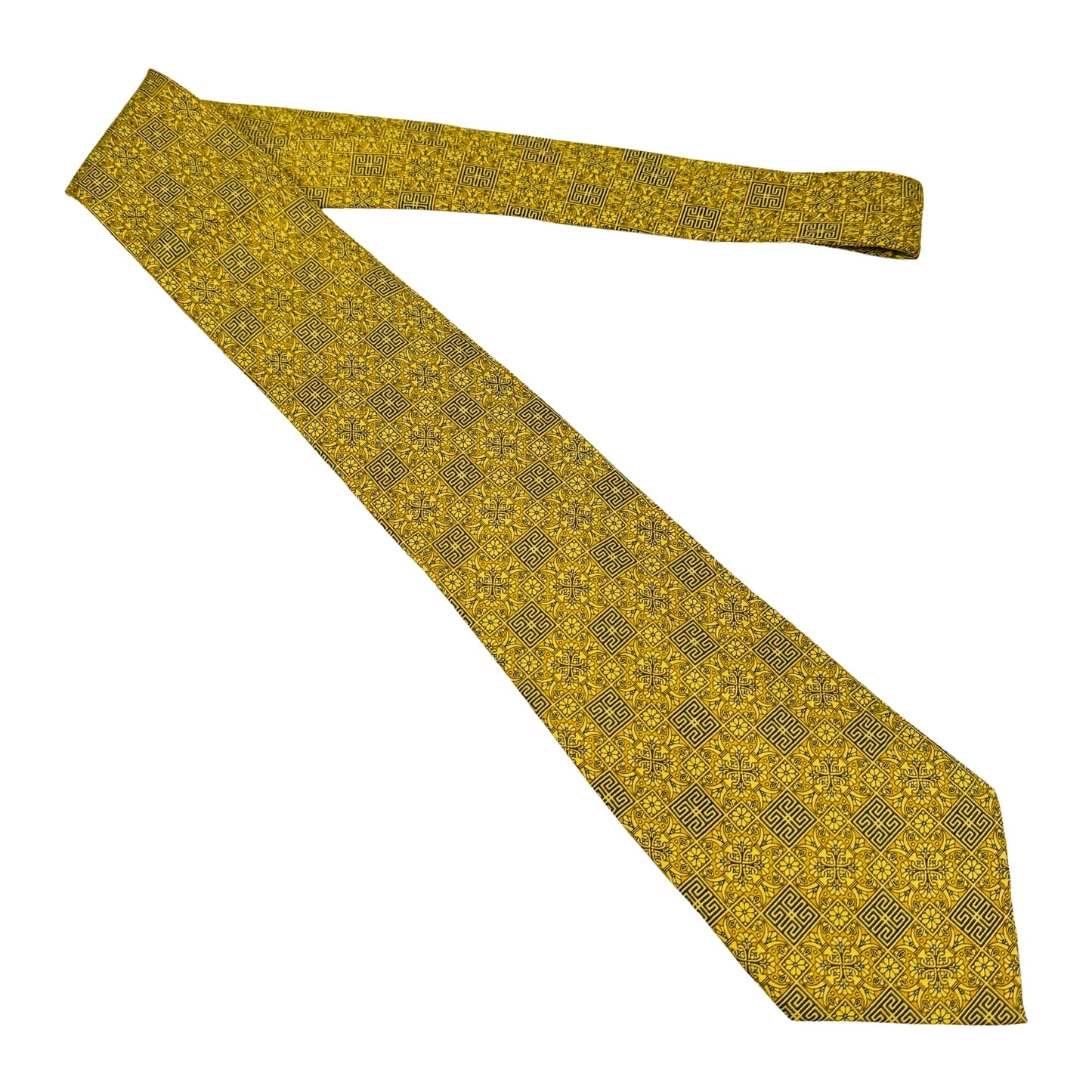 Metropolitan Mustard Yellow 'Floral Pattern' Tie (Size Regular)