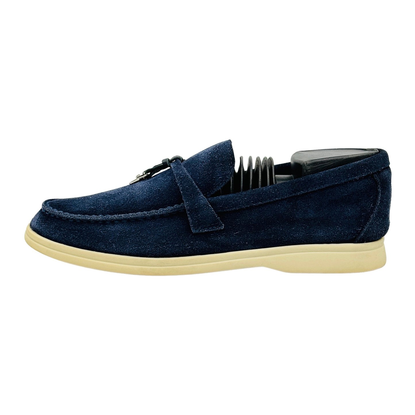 Loro Piana Summer Charms Walk Navy Blue Loafers (Size 40) - I43182