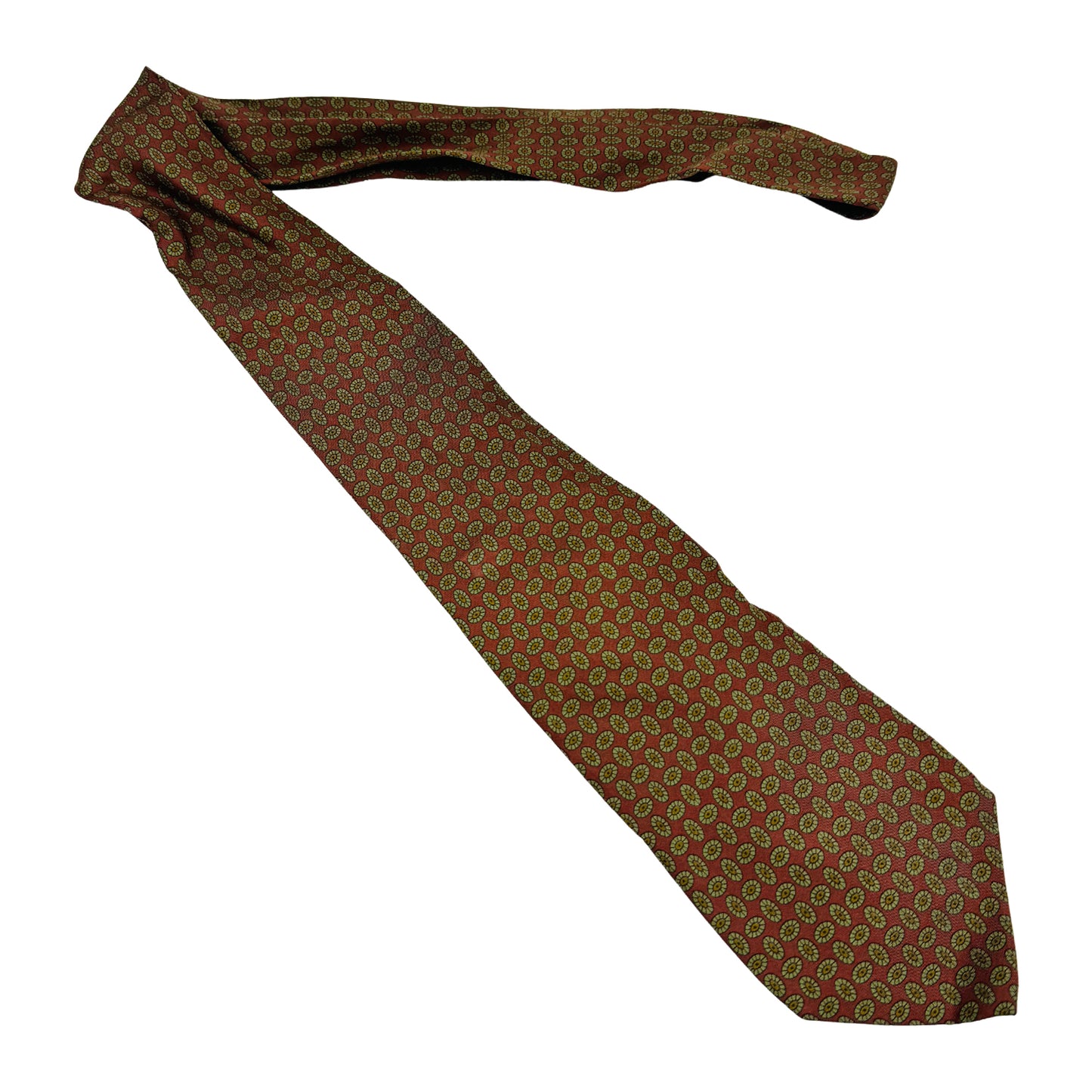 Bishop & Bishop Brick Red 'Geometric Pattern' Tie (Size Regular)