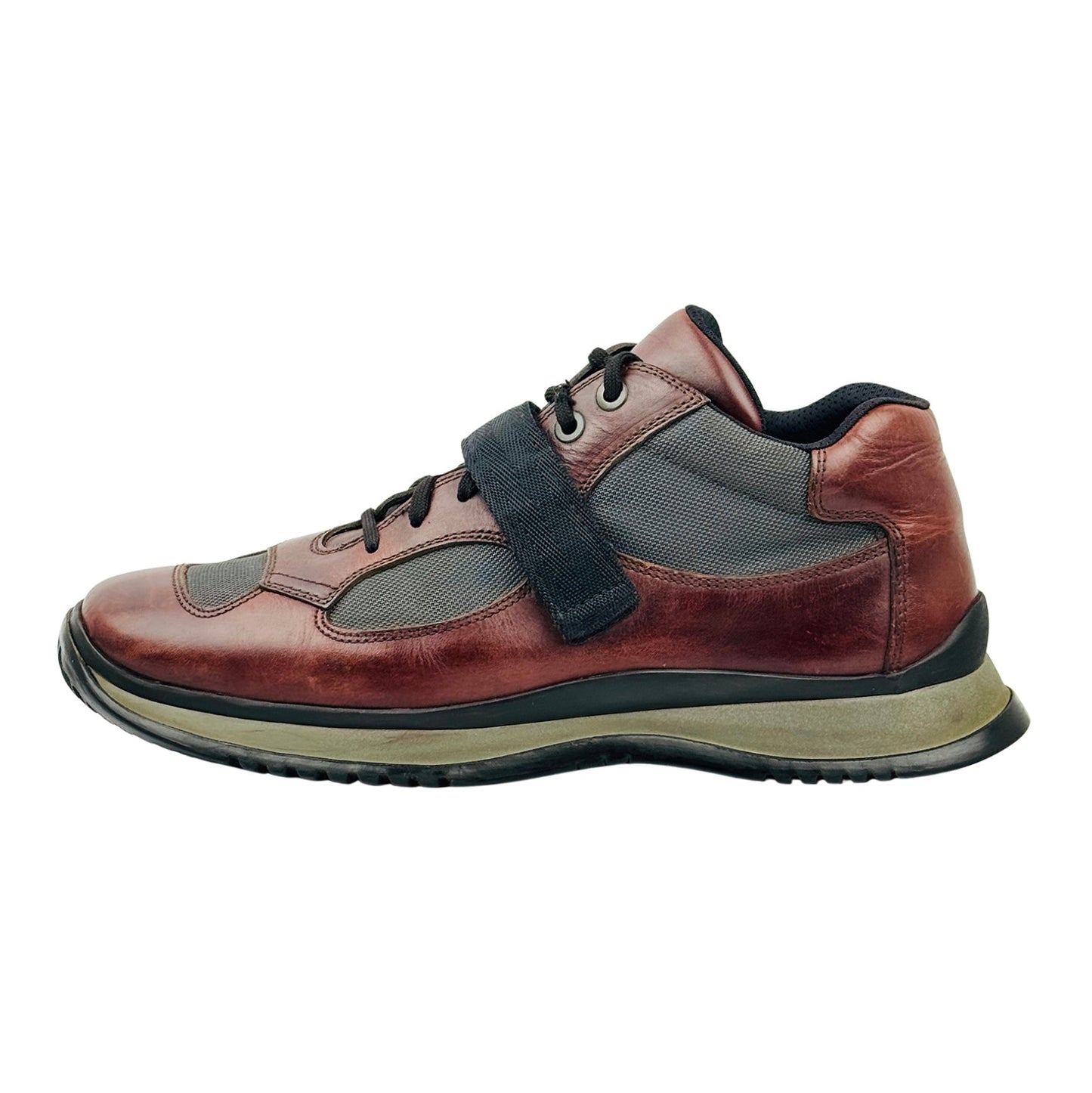 Prada Men's America's Cup Brown Leather Shoes (Size 45)