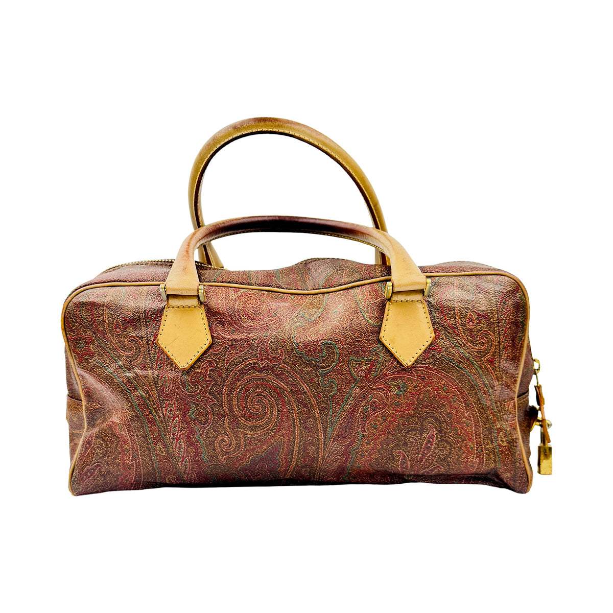 Etro Milano Paisley Pattern Coated Canvas Boston Bag - 1950-9906