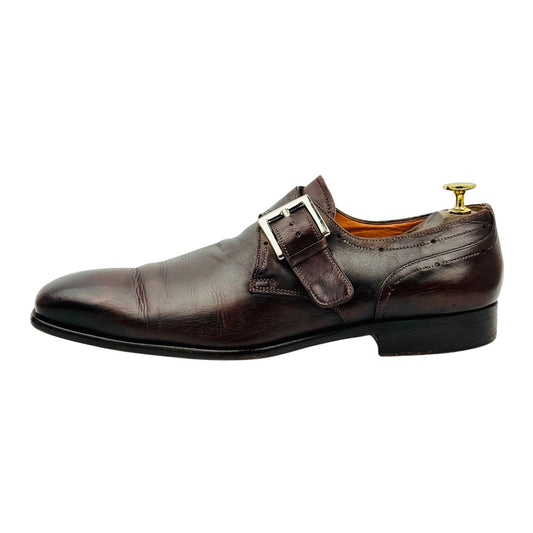 Santoni Men's Dark Brown Single Monk Strap Shoes (Size 42.5)
